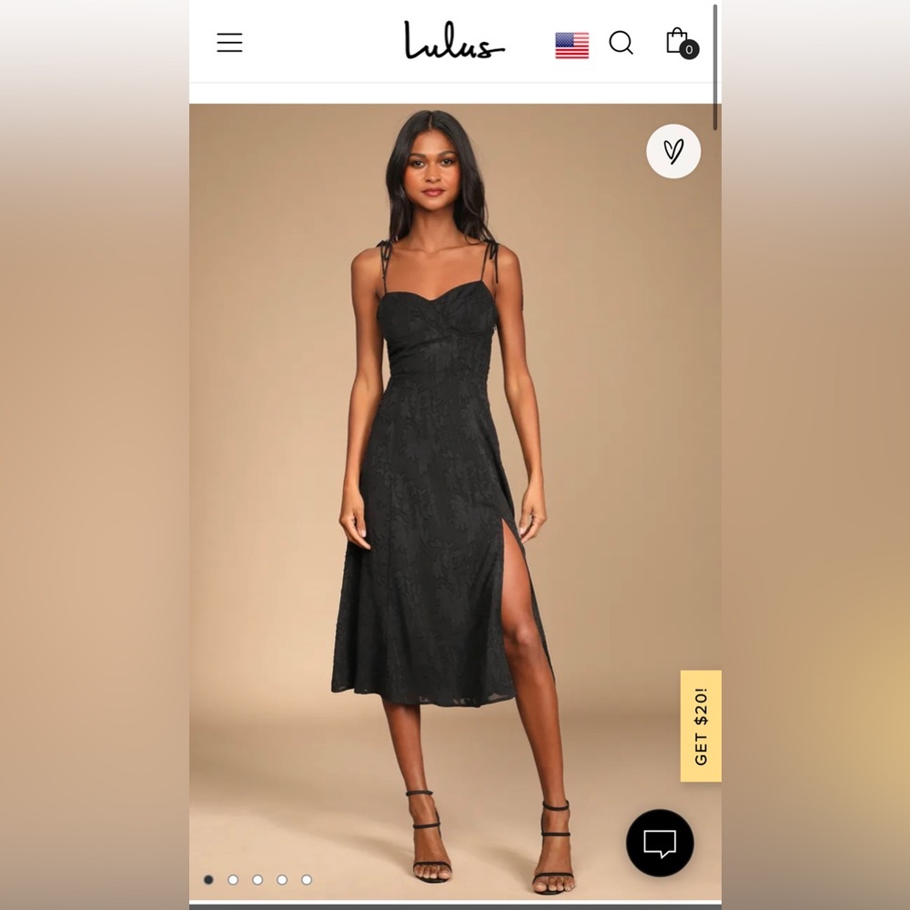 Lulus black midi dress - size M - never worn tags on